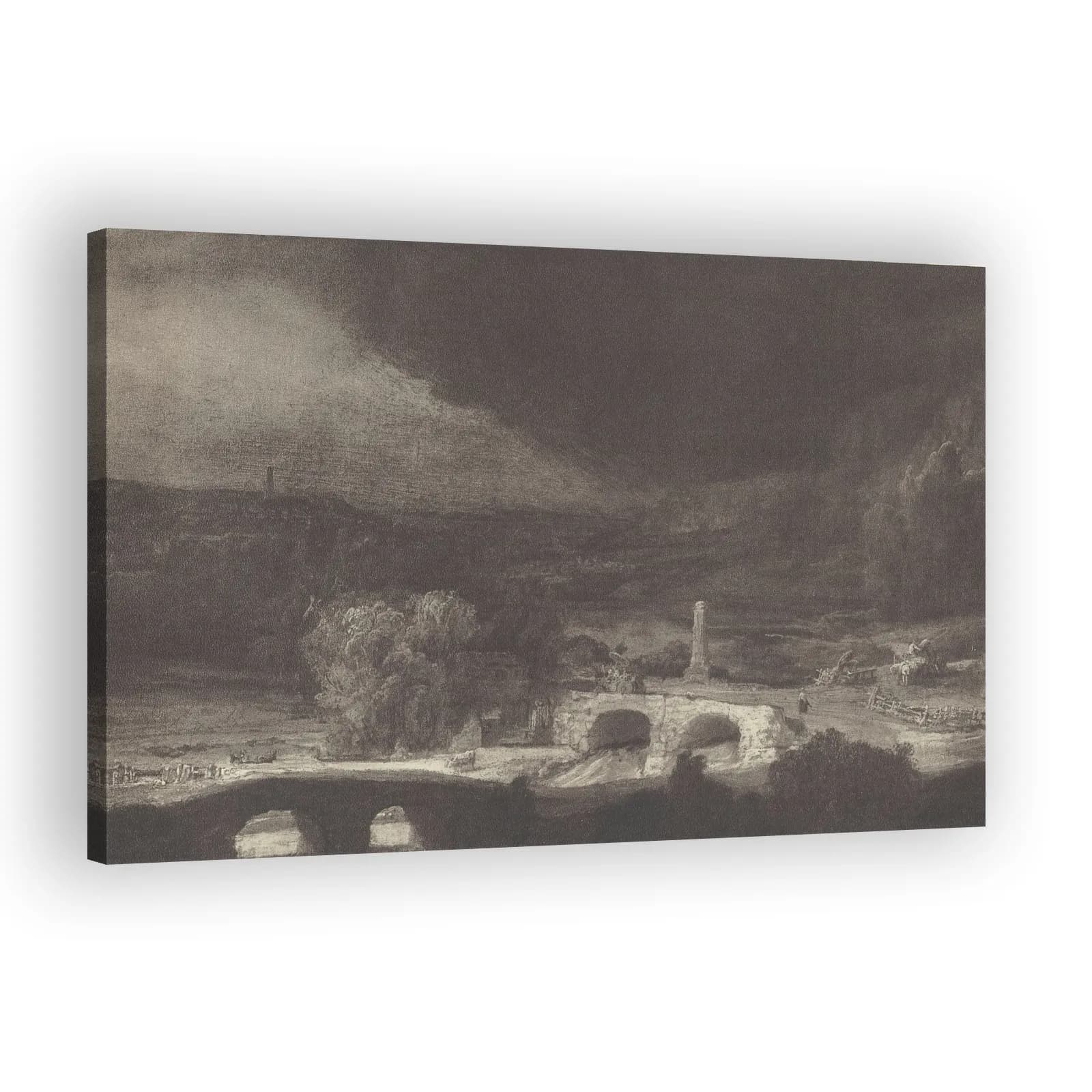 Landscape with Two Bridges by Rembrandt Van Rijn - view 2 thumbnail