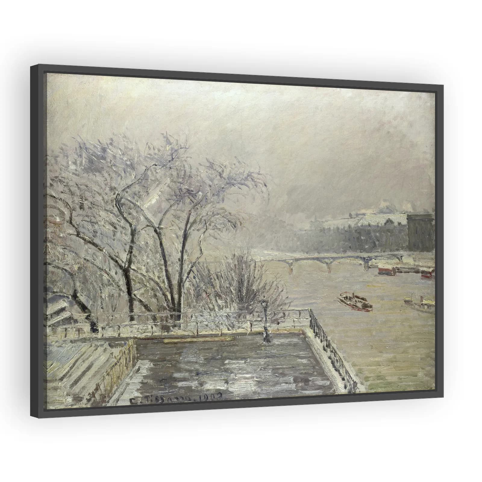 The Louvre under Snow by Camille Pissarro