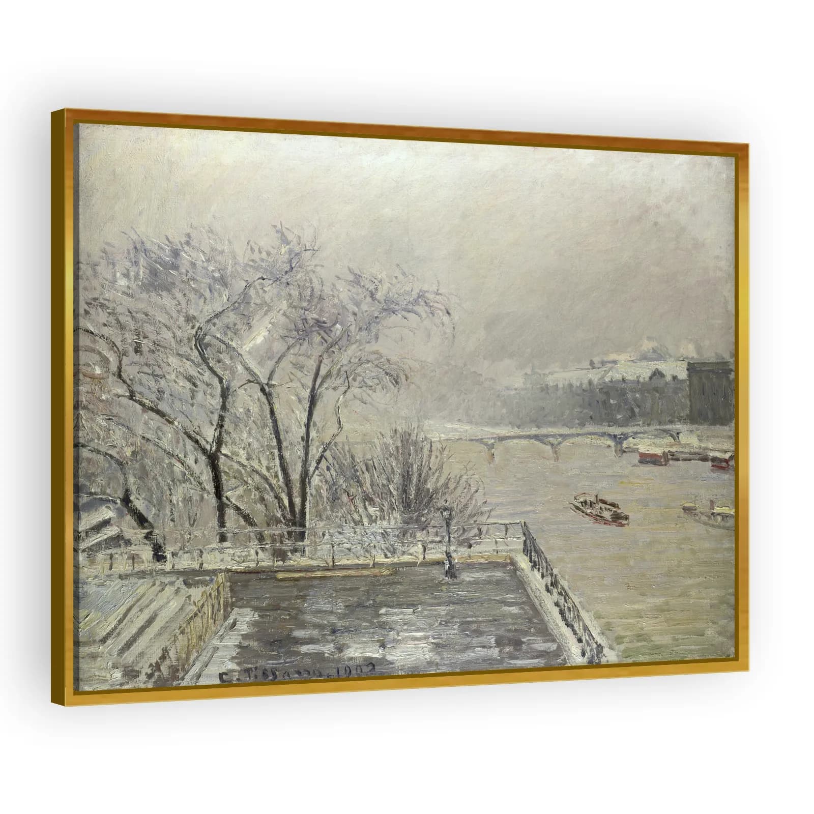 The Louvre under Snow by Camille Pissarro - view 3 thumbnail