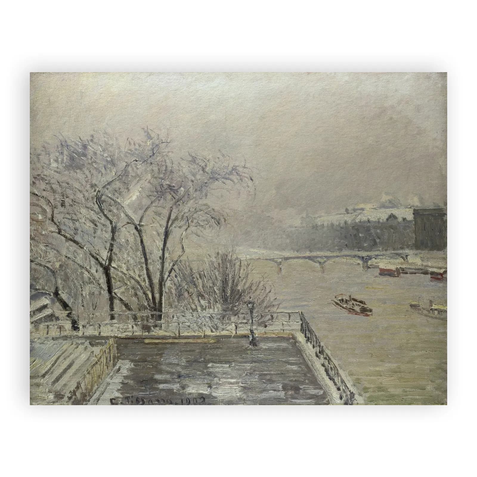 The Louvre under Snow by Camille Pissarro - view 6 thumbnail