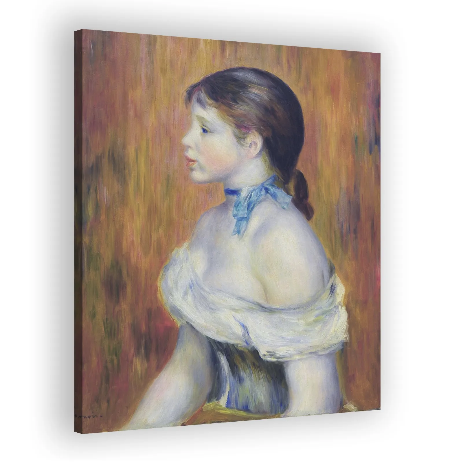 Young Woman with a Blue Choker by Pierre Auguste Renoir - view 2 thumbnail