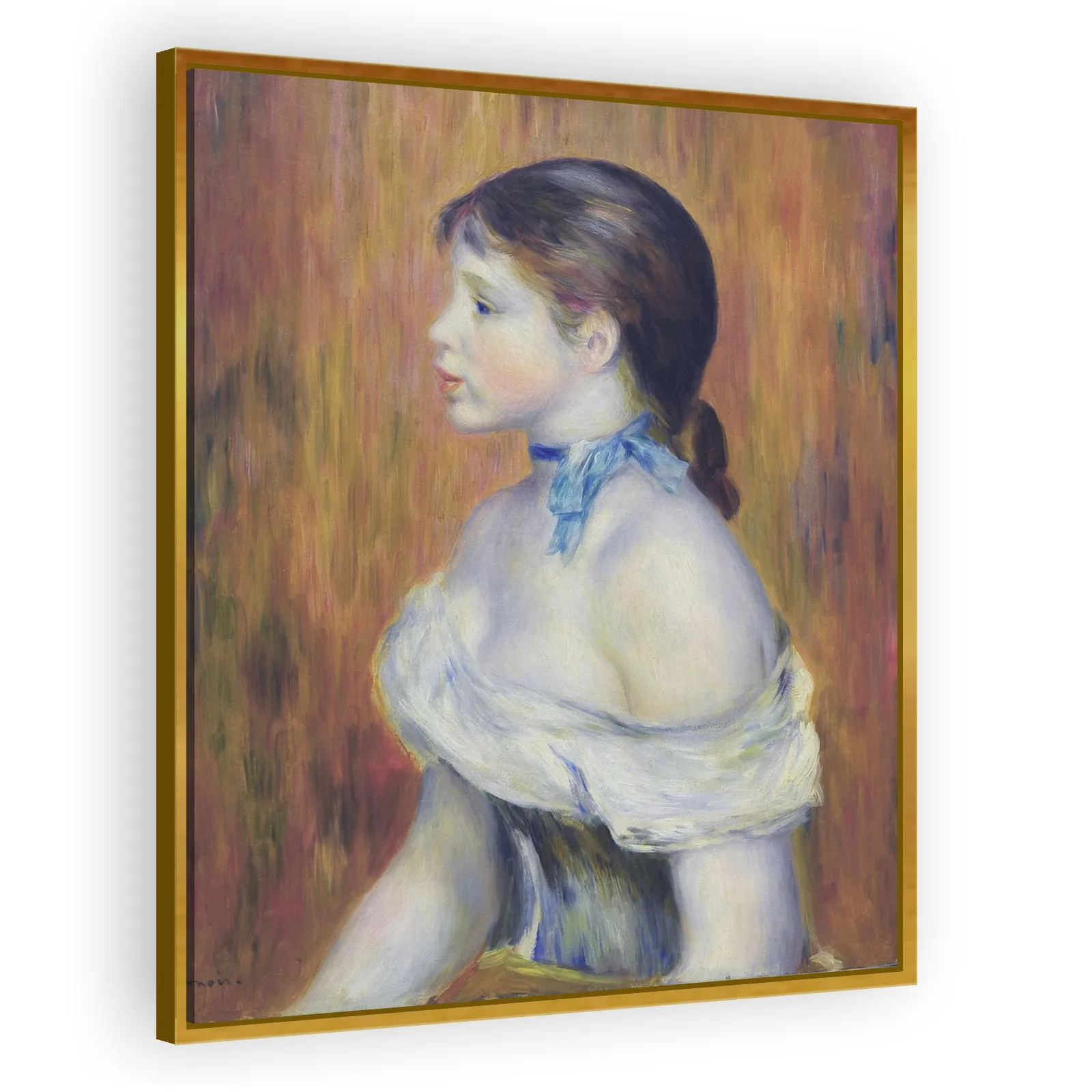 Young Woman with a Blue Choker by Pierre Auguste Renoir - view 3 thumbnail