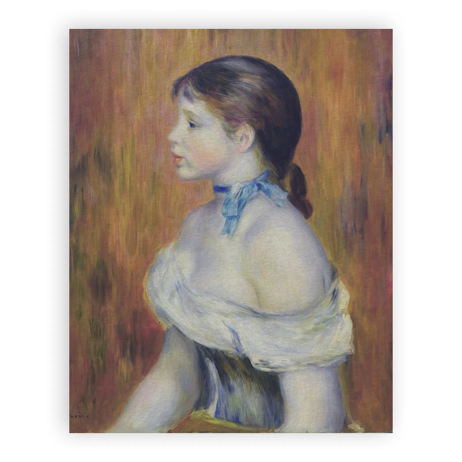 Young Woman with a Blue Choker by Pierre Auguste Renoir - view 6 thumbnail