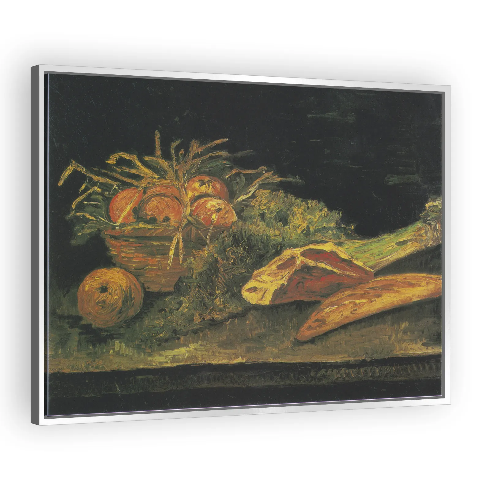 Still Life with Apple Basket, Meat and Bread Rolls by Vincent Van Gogh - view 4 thumbnail