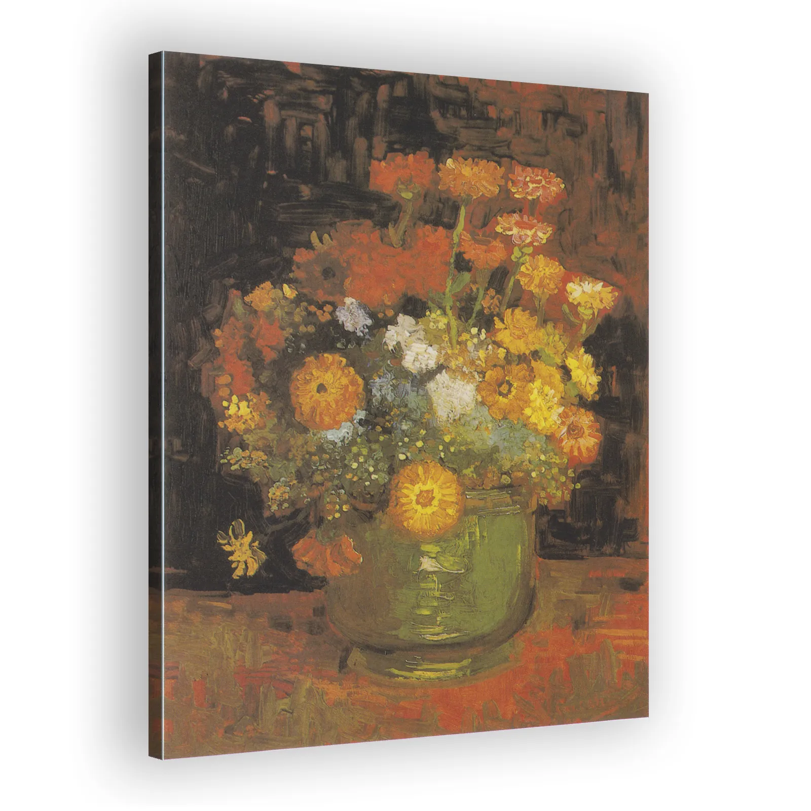 Bowl with Zinnias by Vincent Van Gogh - view 2 thumbnail