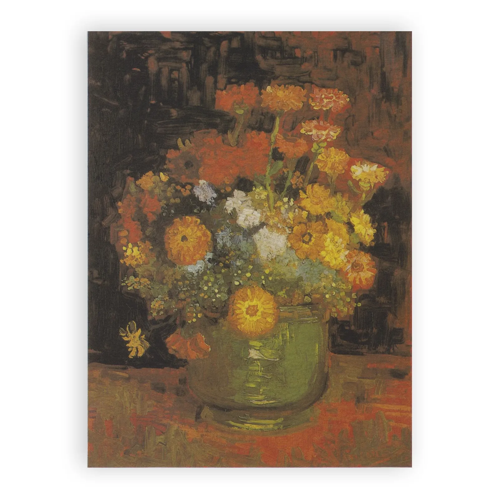 Bowl with Zinnias by Vincent Van Gogh - view 6 thumbnail