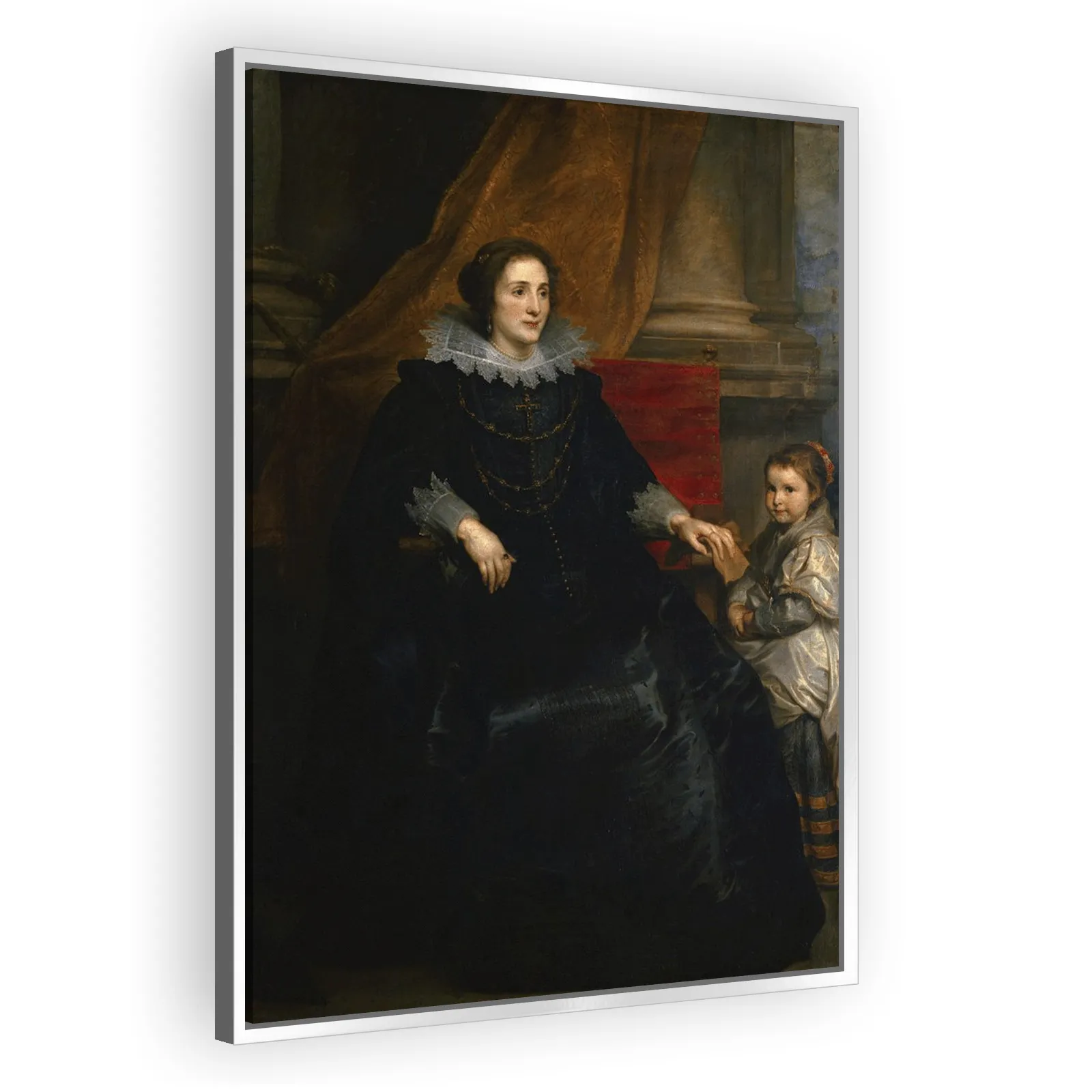 Portrait of a Woman Seated with Her Daughter by Anthony Van Dyck - view 4 thumbnail