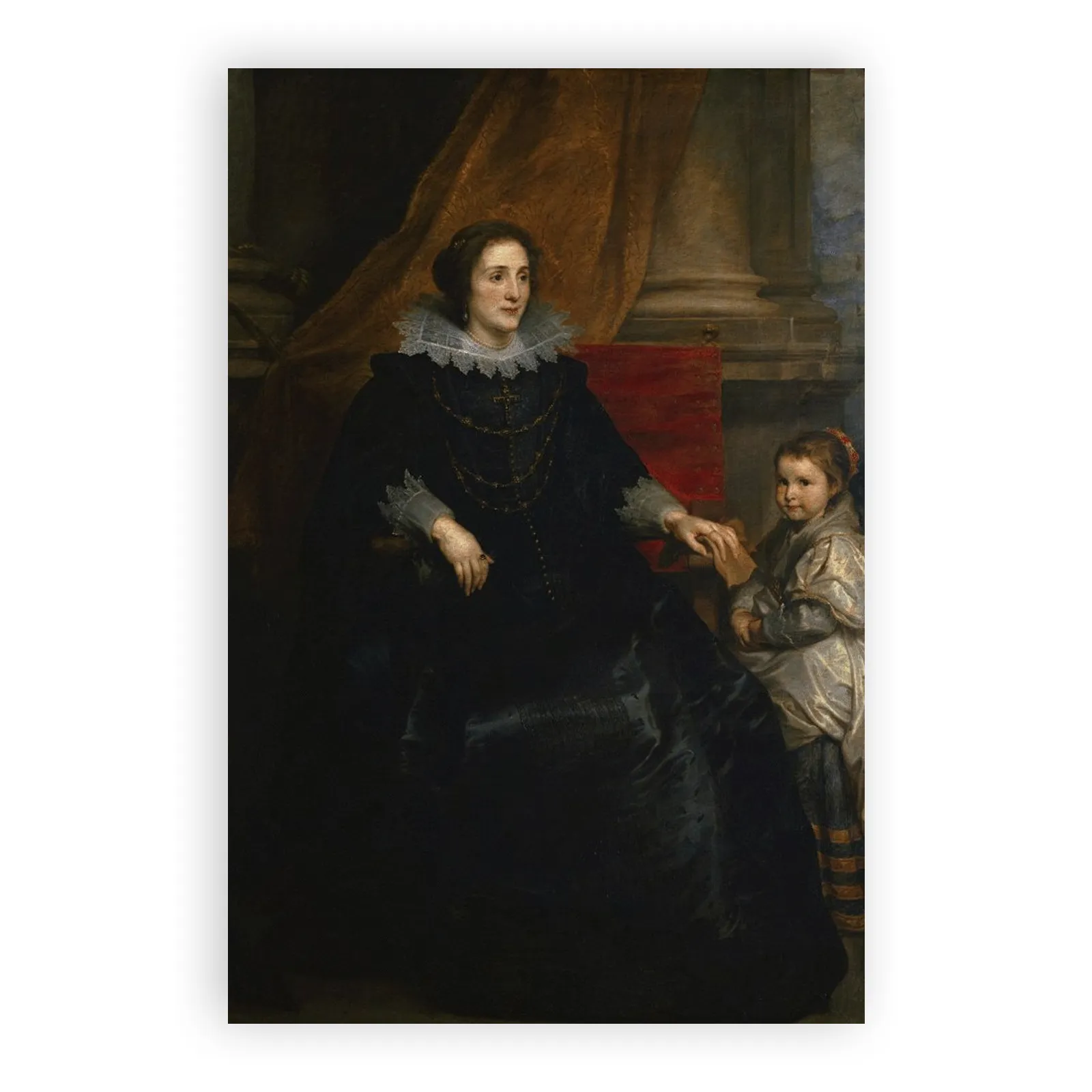 Portrait of a Woman Seated with Her Daughter by Anthony Van Dyck - view 6 thumbnail