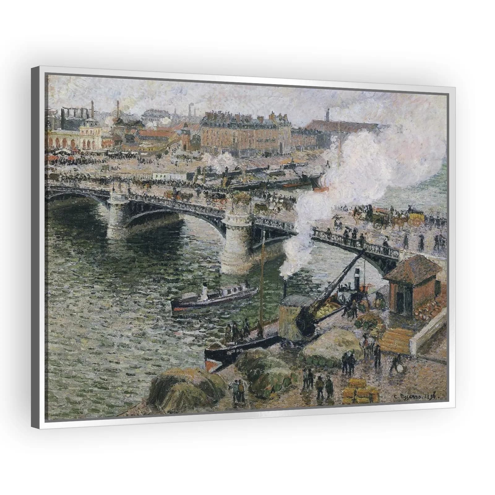 Pont Boieldieu in Rouen, Rainy Weather by Camille Pissarro - view 4 thumbnail
