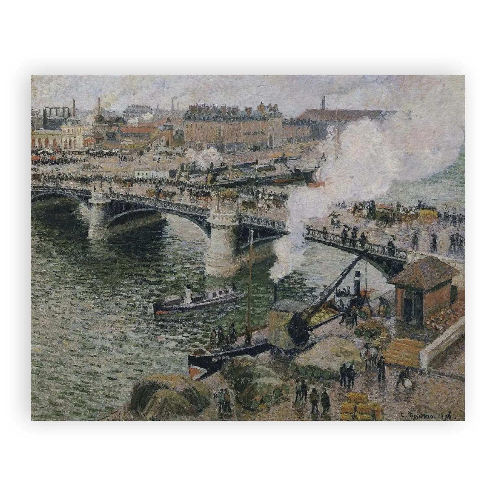 Pont Boieldieu in Rouen, Rainy Weather by Camille Pissarro - view 6 thumbnail