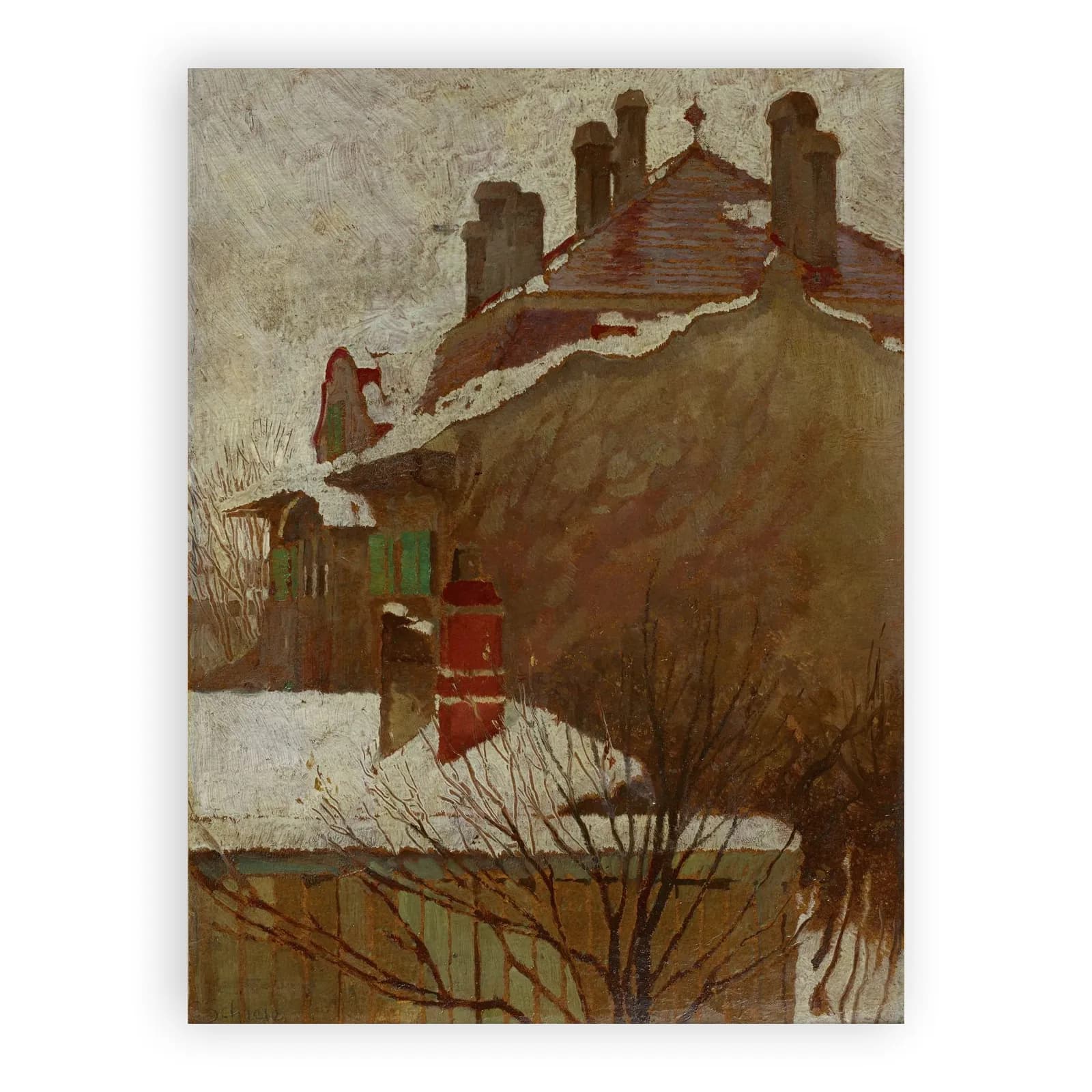 Houses in Winter (View from the Studio) by Egon Schiele - view 6 thumbnail
