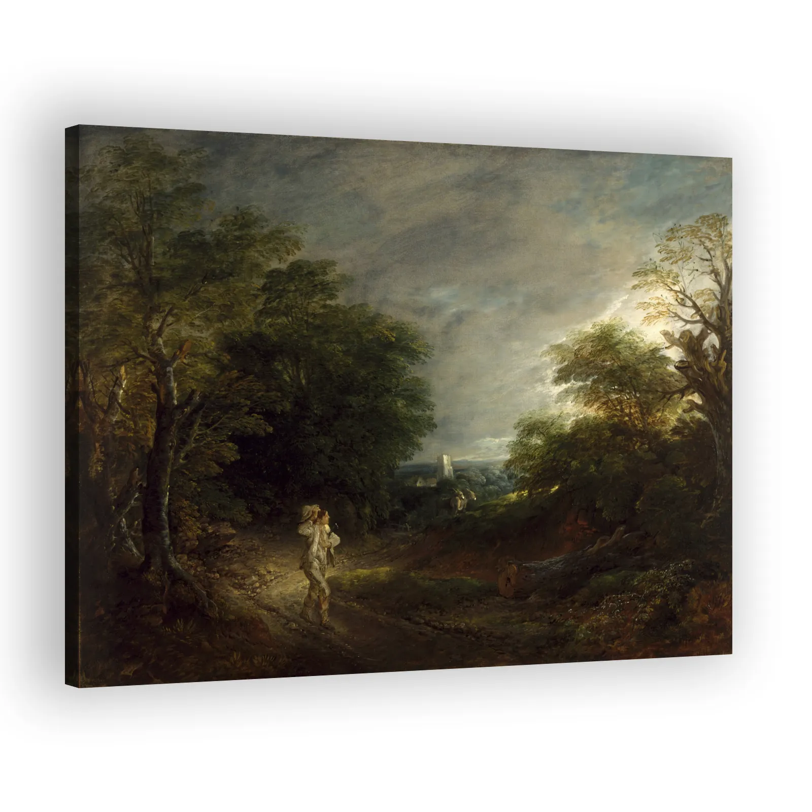 Wooded Landscape with a Woodcutter by Thomas Gainsborough - view 2 thumbnail