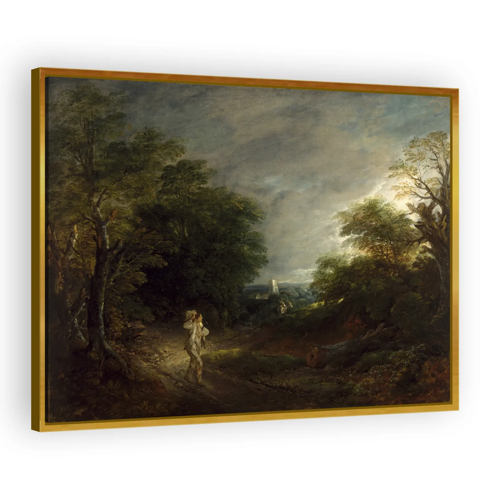 Wooded Landscape with a Woodcutter by Thomas Gainsborough - view 3 thumbnail