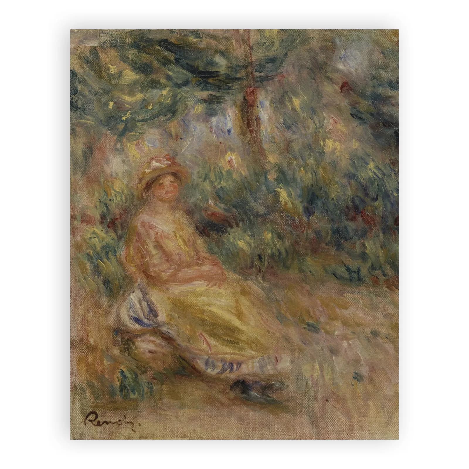 Woman in Pink and Yellow in a Landscape by Pierre Auguste Renoir - view 6 thumbnail
