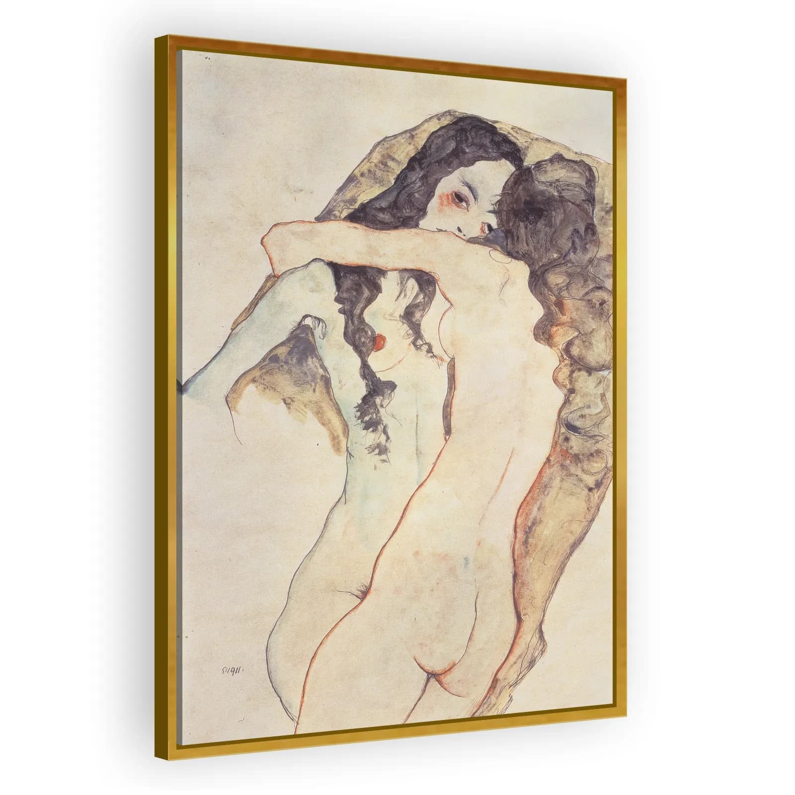 Two Women Embracing by Egon Schiele - view 3 thumbnail