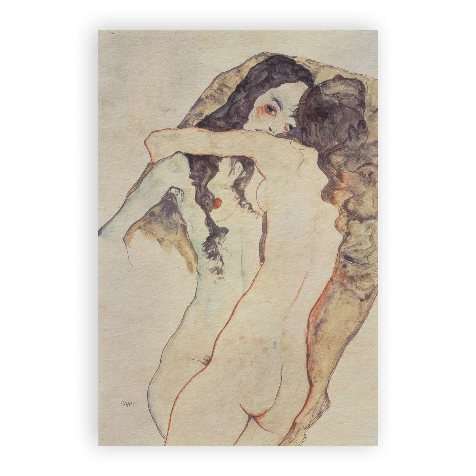 Two Women Embracing by Egon Schiele - view 6 thumbnail