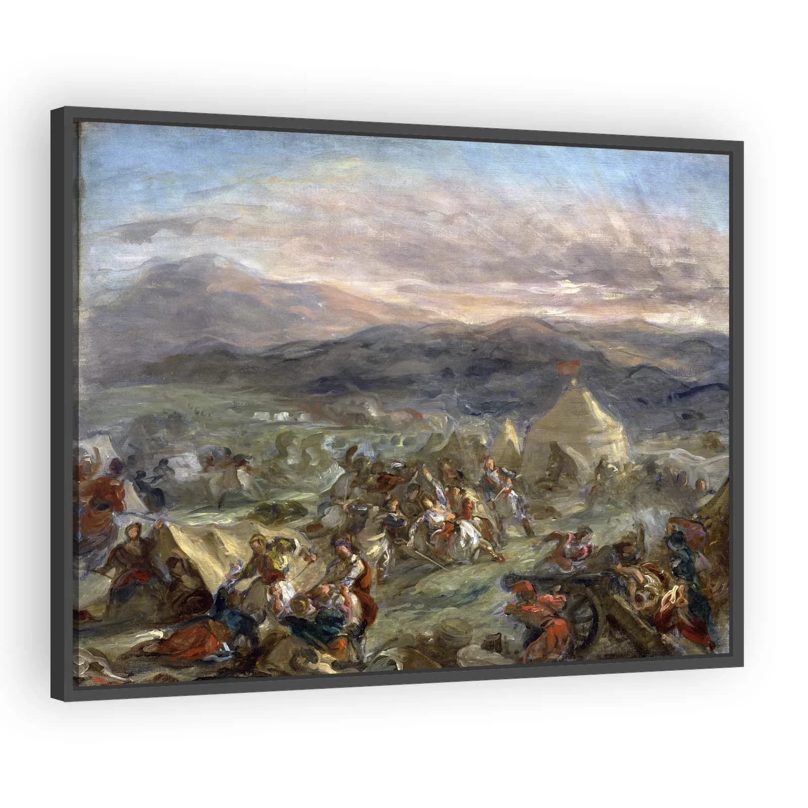 Botzaris Surprises the Turkish Camp and Falls Fatally Wounded by Eugene Delacroix