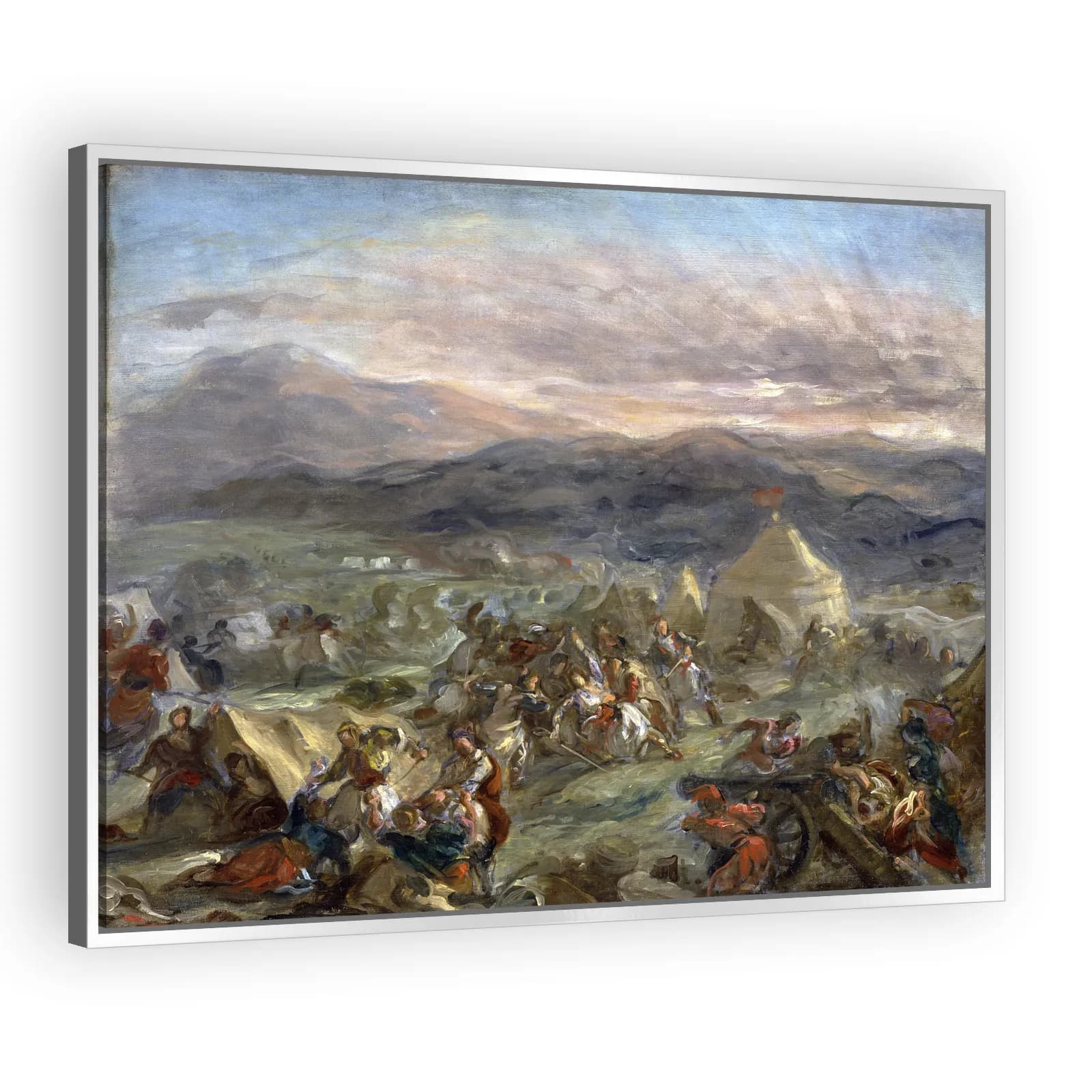 Botzaris Surprises the Turkish Camp and Falls Fatally Wounded by Eugene Delacroix - view 4 thumbnail