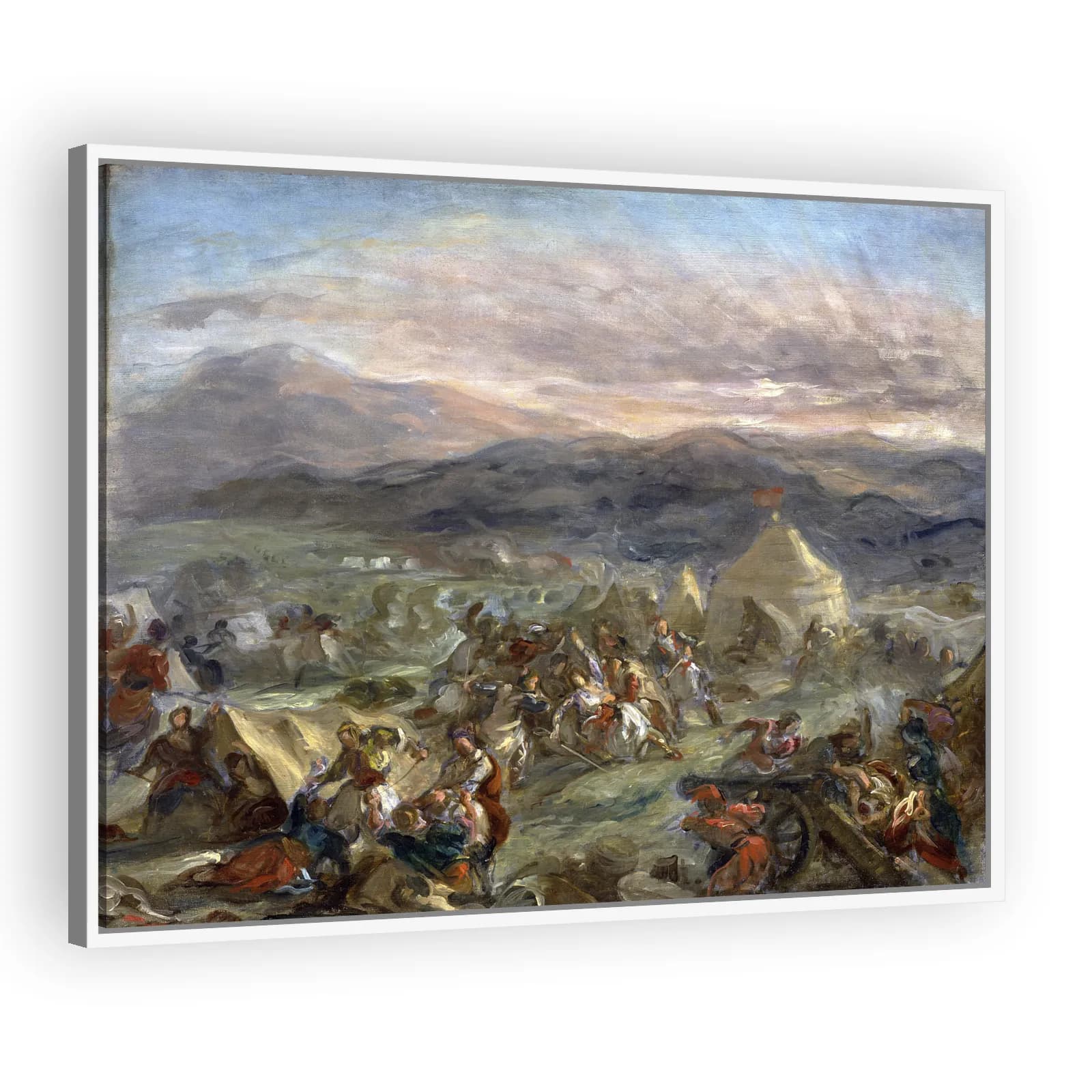 Botzaris Surprises the Turkish Camp and Falls Fatally Wounded by Eugene Delacroix - view 5 thumbnail