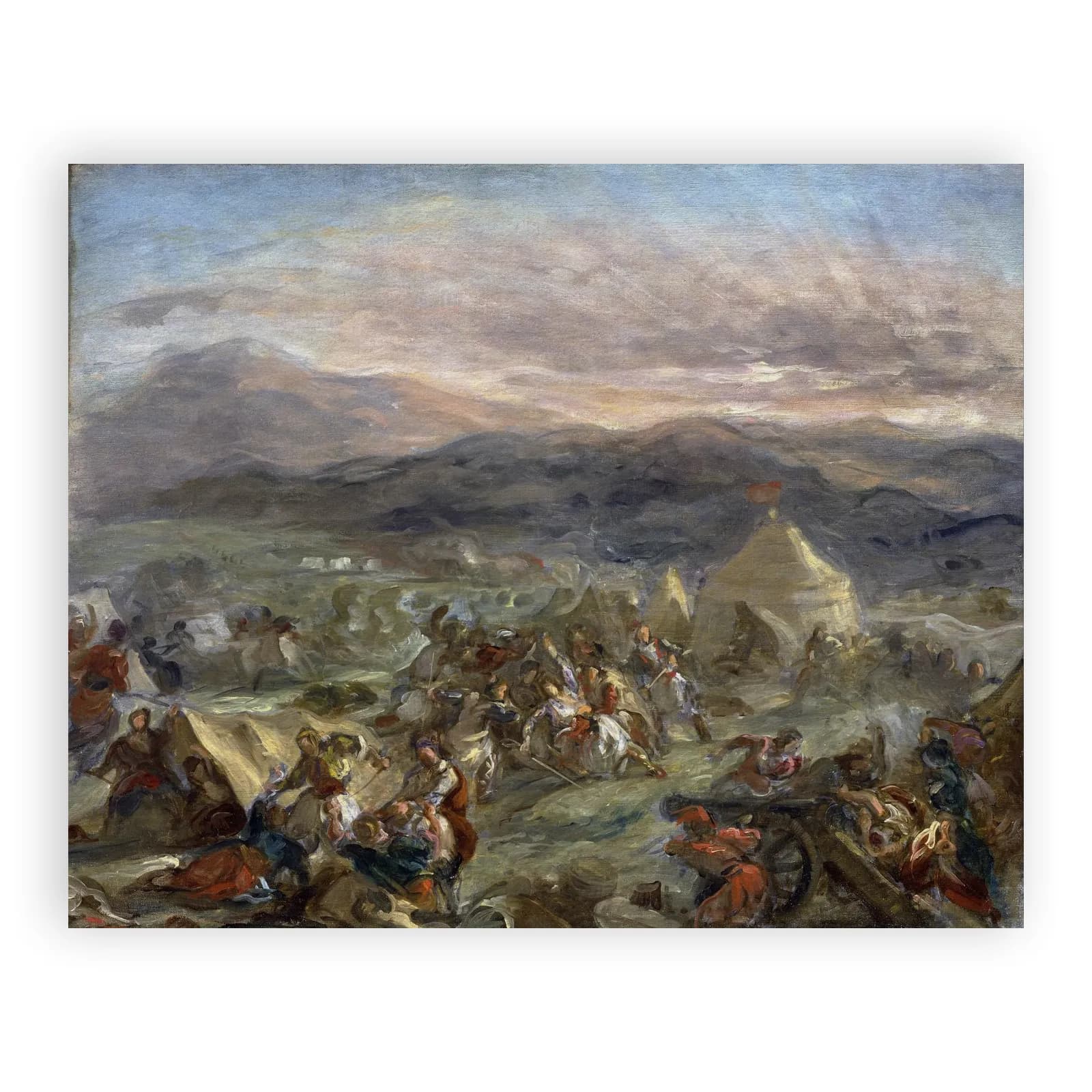 Botzaris Surprises the Turkish Camp and Falls Fatally Wounded by Eugene Delacroix - view 6 thumbnail