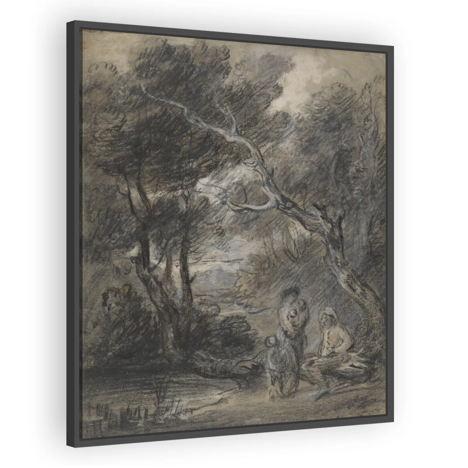 Wooded Landscape with Figures by Thomas Gainsborough