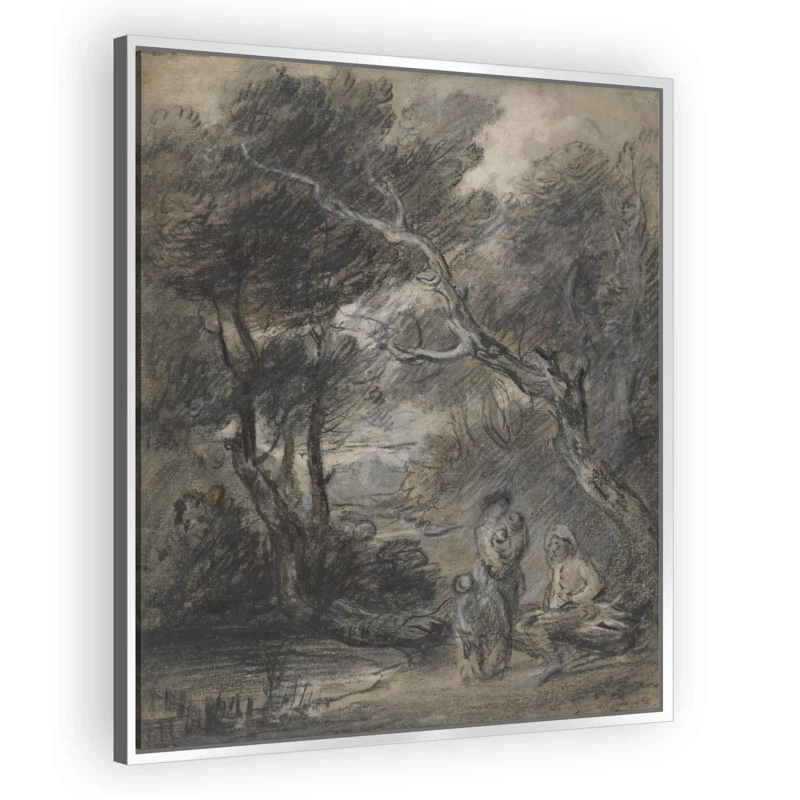 Wooded Landscape with Figures by Thomas Gainsborough - view 4 thumbnail