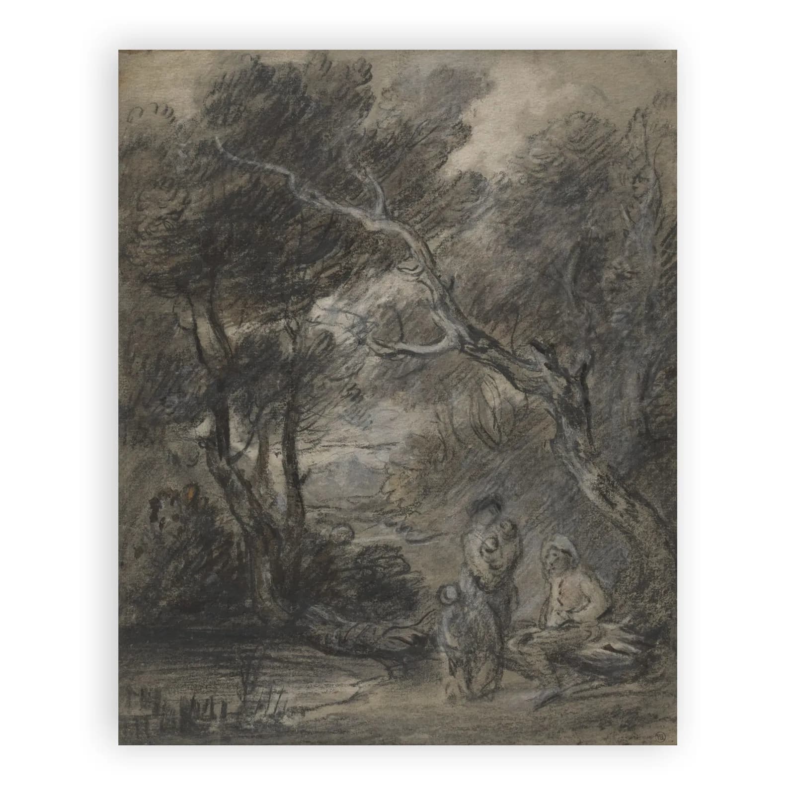Wooded Landscape with Figures by Thomas Gainsborough - view 6 thumbnail