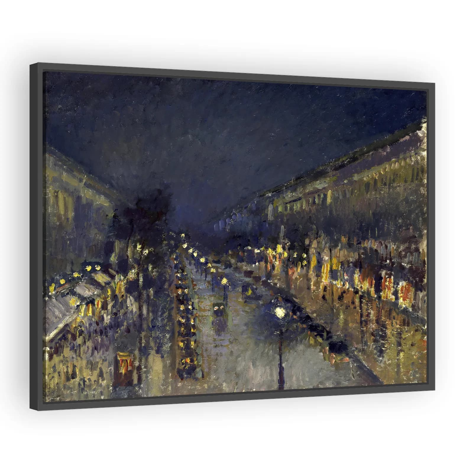 The Boulevard Montmartre at Night by Camille Pissarro