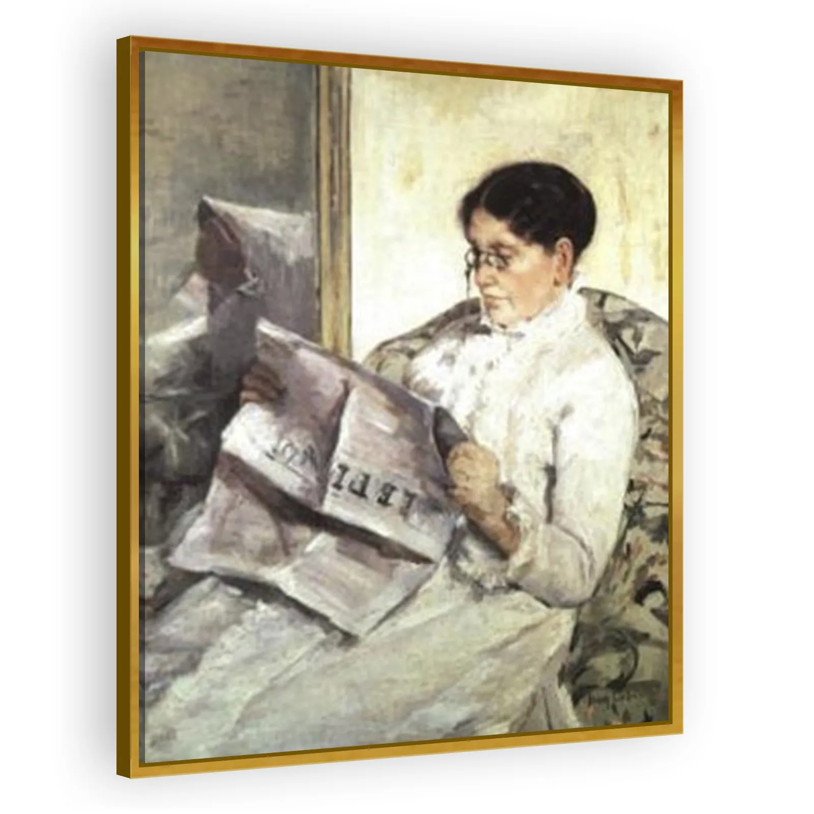Reading Le Figaro by Mary Cassatt - view 3 thumbnail