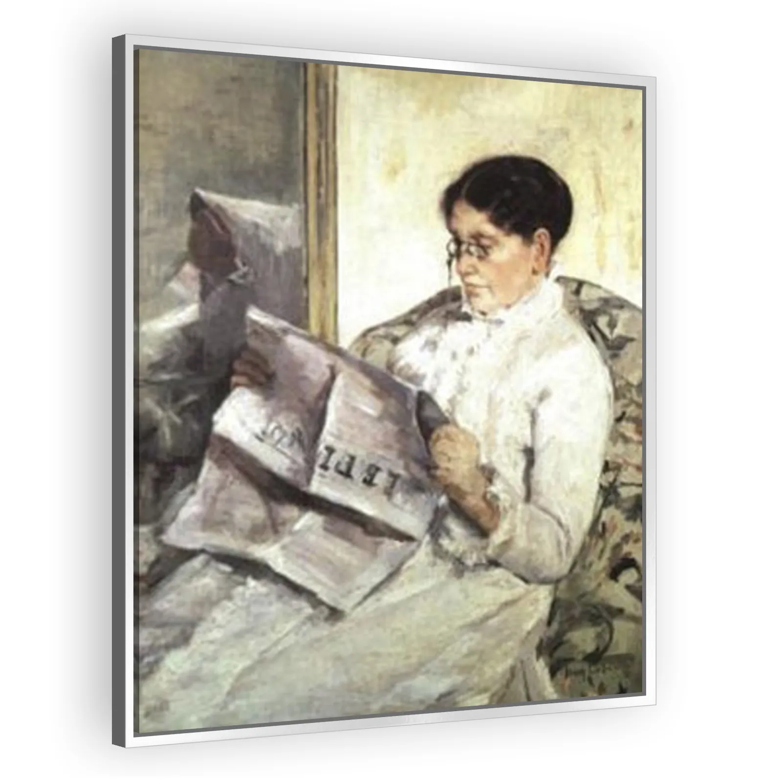 Reading Le Figaro by Mary Cassatt - view 4 thumbnail