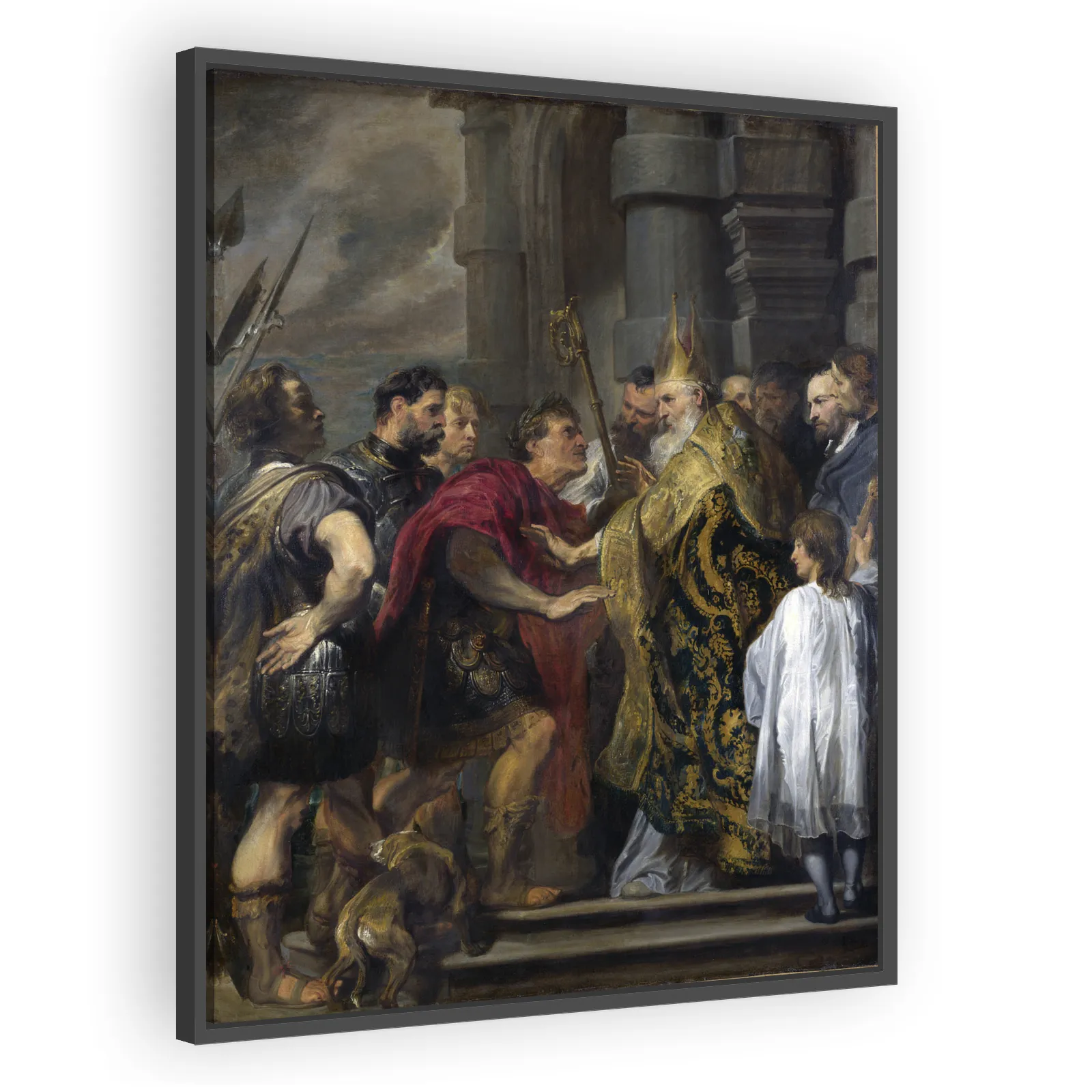 St Ambrose Barring Theodosius from Milan Cathedral by Anthony Van Dyck