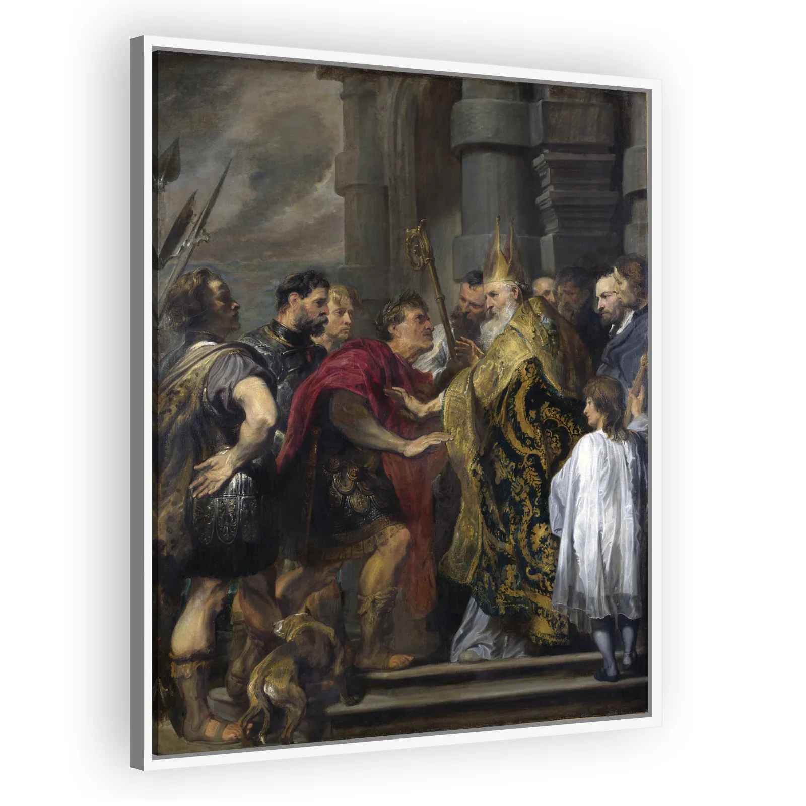 St Ambrose Barring Theodosius from Milan Cathedral by Anthony Van Dyck - view 5 thumbnail