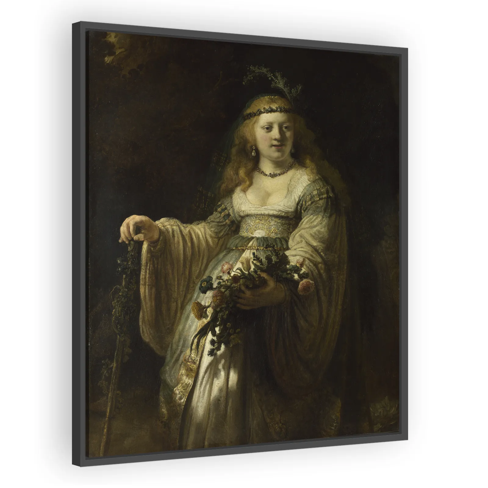 Saskia van Uylenburgh in Arcadian Costume by Rembrandt Van Rijn