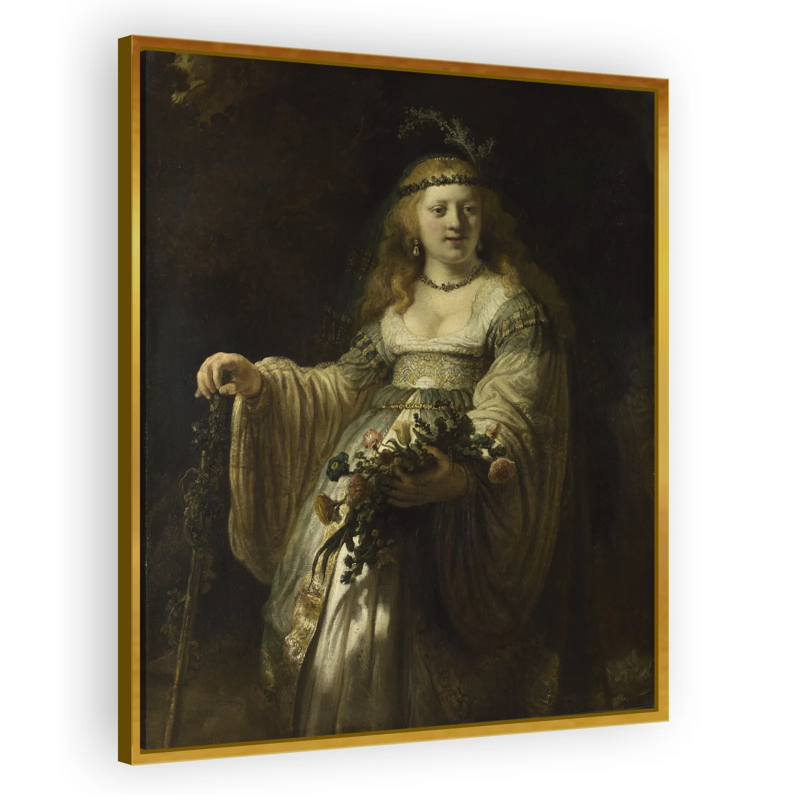 Saskia van Uylenburgh in Arcadian Costume by Rembrandt Van Rijn - view 3 thumbnail