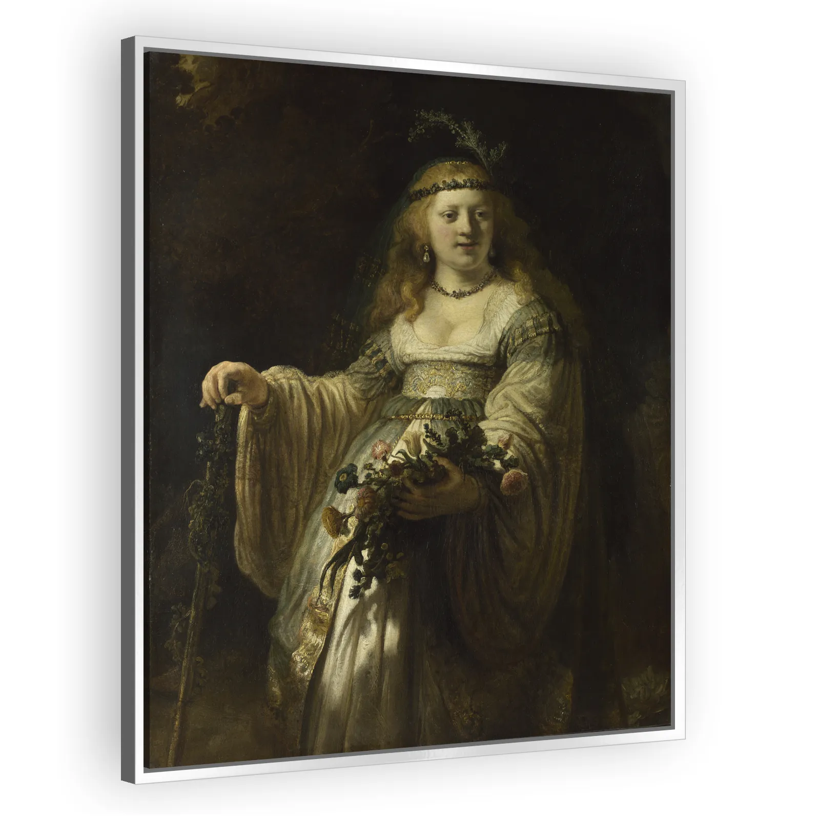Saskia van Uylenburgh in Arcadian Costume by Rembrandt Van Rijn - view 4 thumbnail