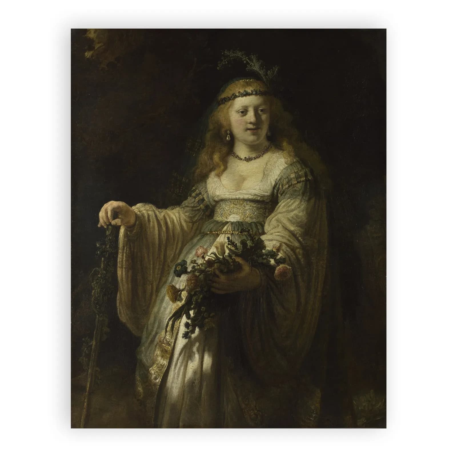 Saskia van Uylenburgh in Arcadian Costume by Rembrandt Van Rijn - view 6 thumbnail