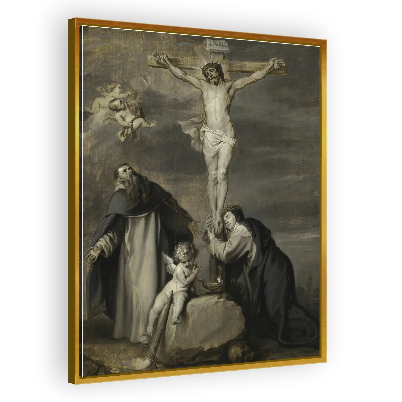 The Crucified Christ Adored by Saints Dominic and Catherine of Siena by Anthony Van Dyck - view 3 thumbnail
