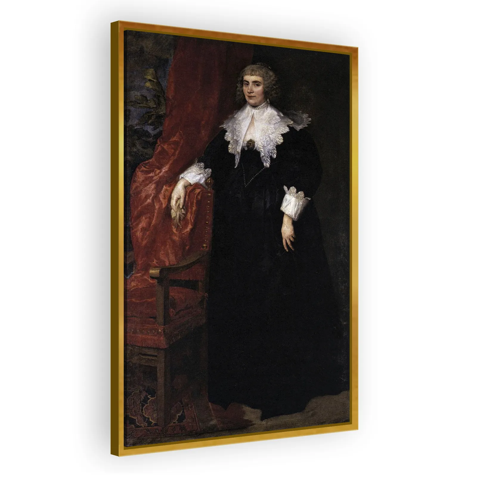 Portrait of Anna van Craesbeke, wife of Joost de Hertoghe by Anthony Van Dyck - view 3 thumbnail