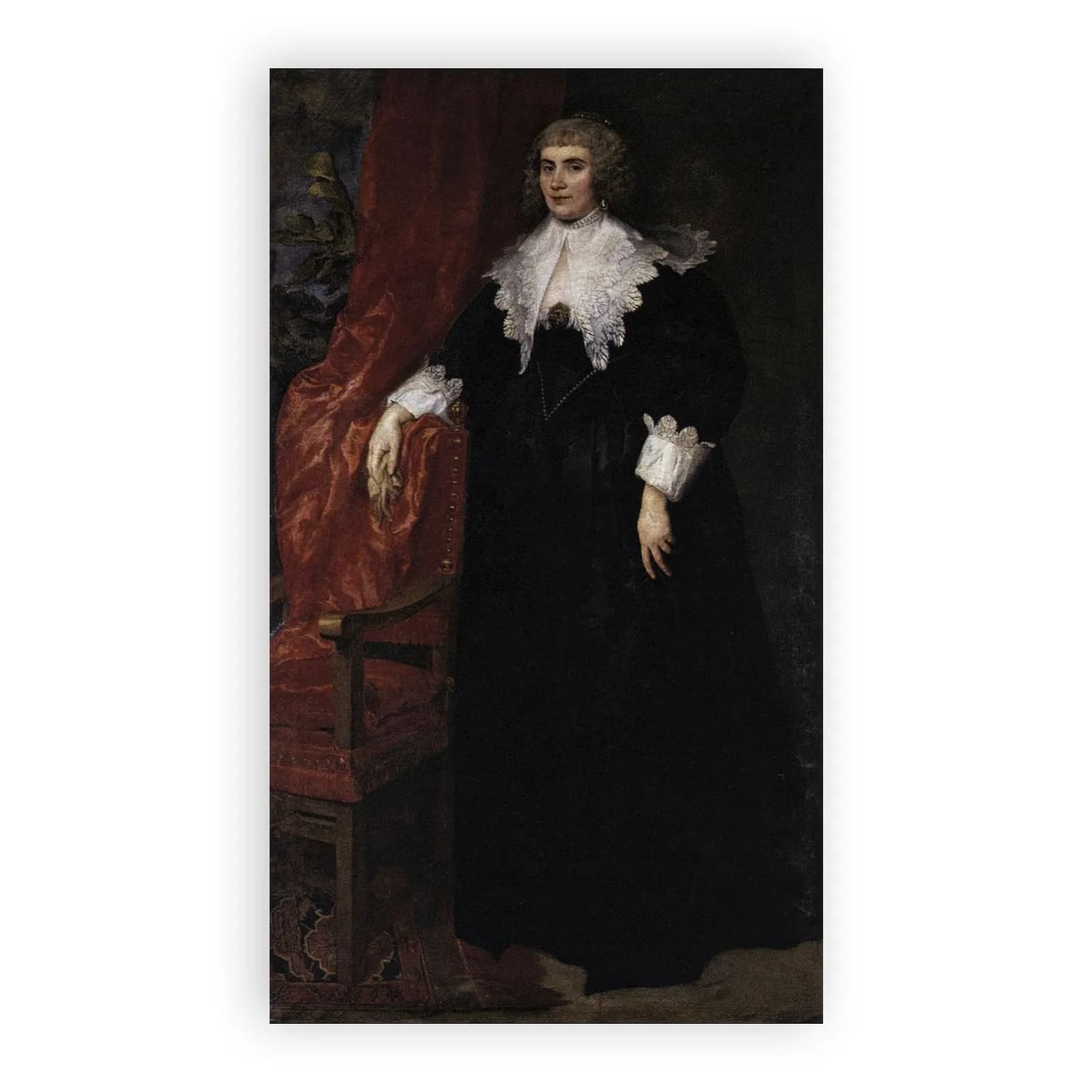 Portrait of Anna van Craesbeke, wife of Joost de Hertoghe by Anthony Van Dyck - view 6 thumbnail