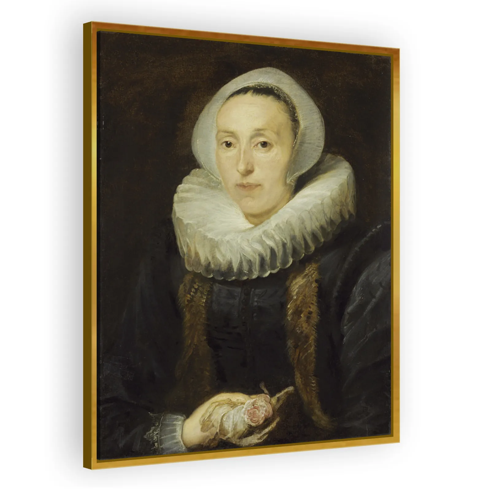 Portrait of a Woman with a Rose by Anthony Van Dyck - view 3 thumbnail