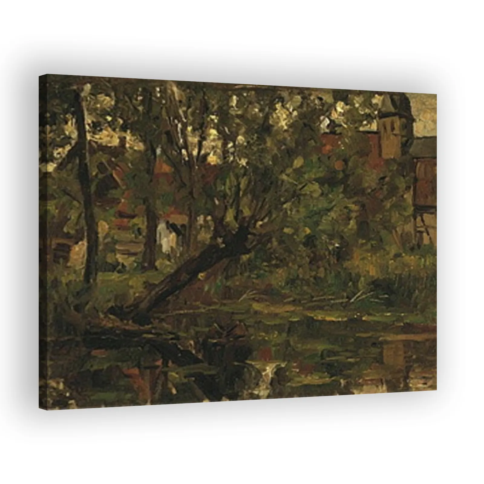 Willow Suspended Over the Water Before Farm Building and Church Tower by Piet Mondrian - view 2 thumbnail