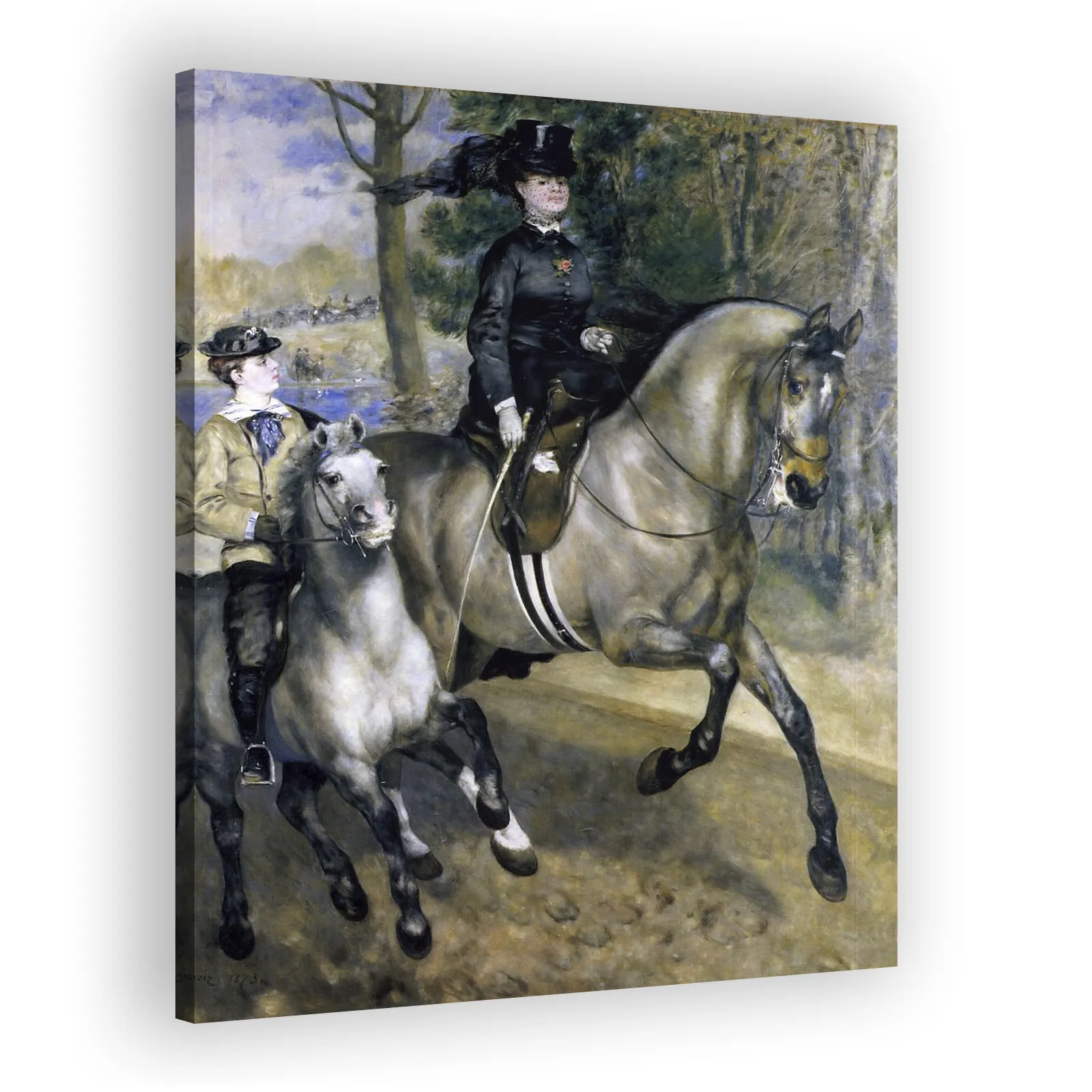 Riding in the Bois de Boulogne by Pierre Auguste Renoir - view 2 thumbnail