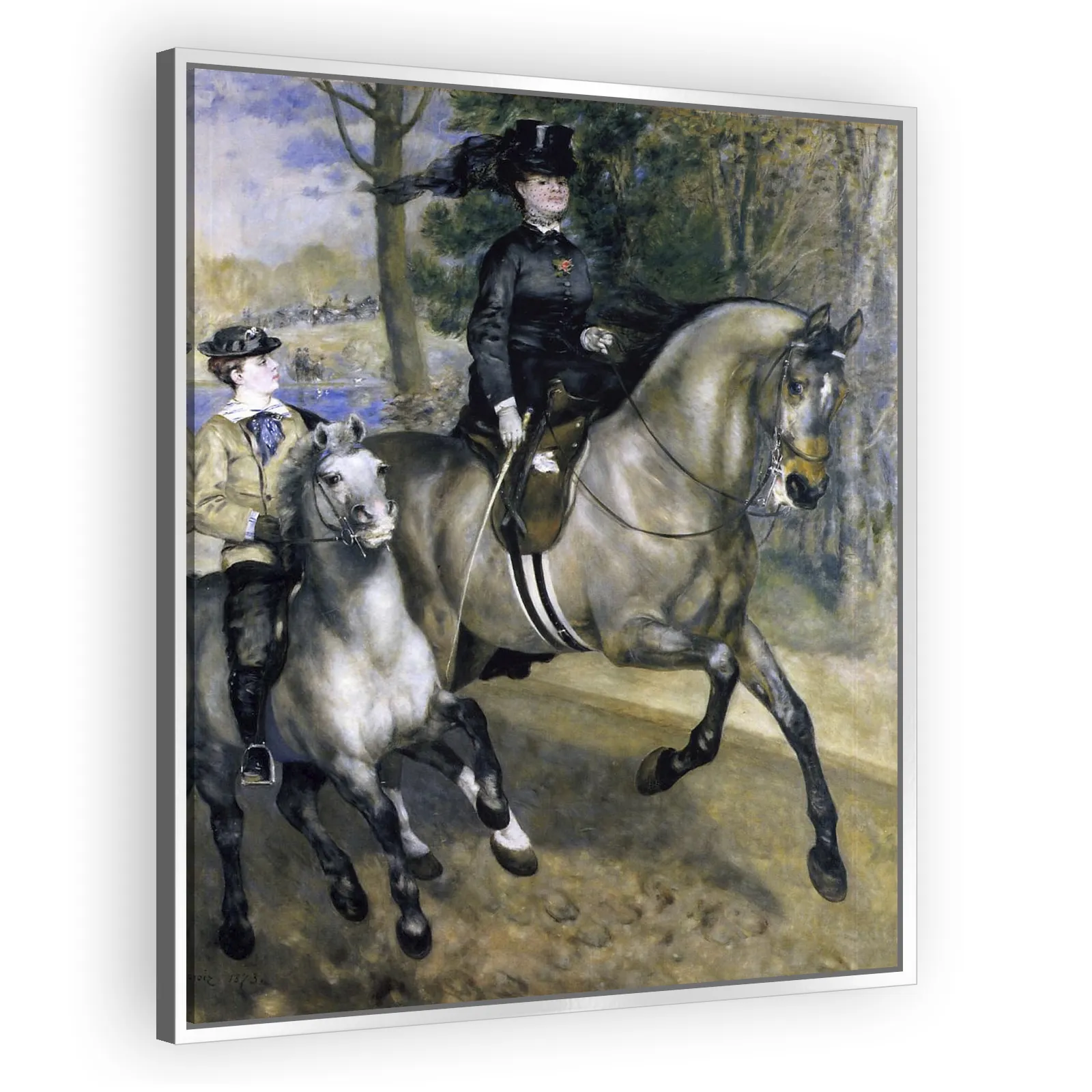 Riding in the Bois de Boulogne by Pierre Auguste Renoir - view 4 thumbnail