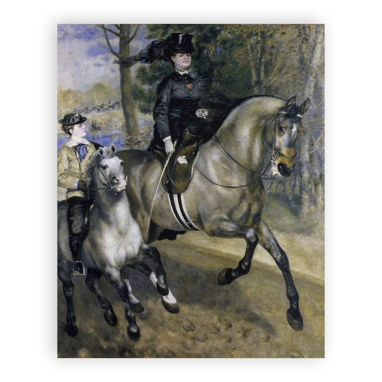 Riding in the Bois de Boulogne by Pierre Auguste Renoir - view 6 thumbnail