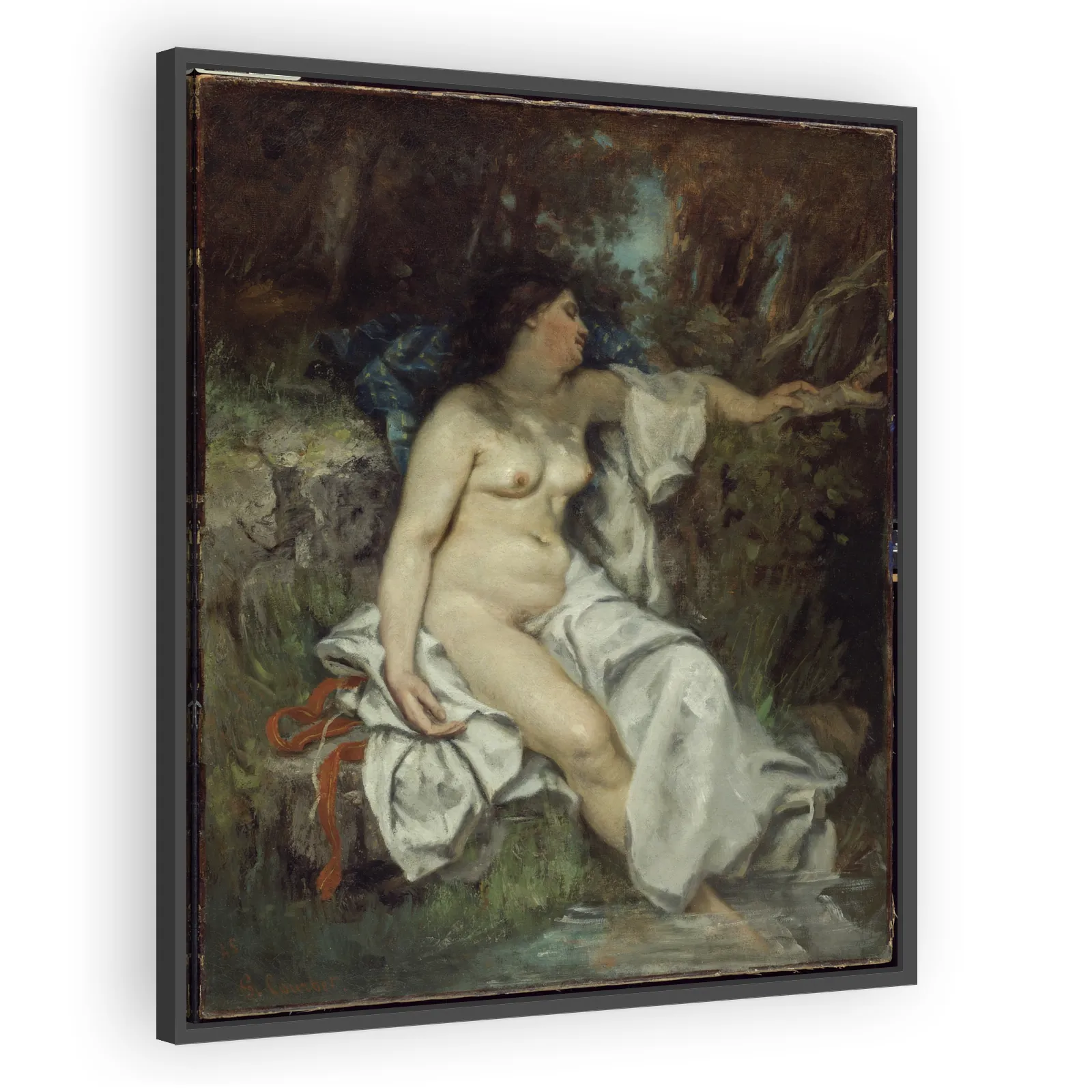 Bather Sleeping by a Brook by Gustave Courbet