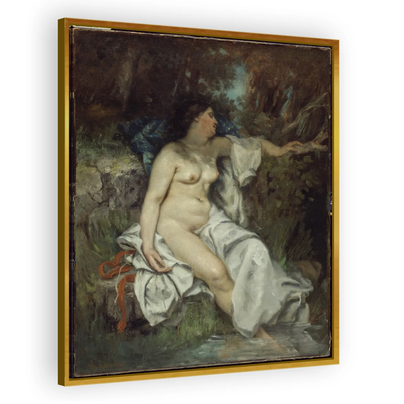 Bather Sleeping by a Brook by Gustave Courbet - view 3 thumbnail