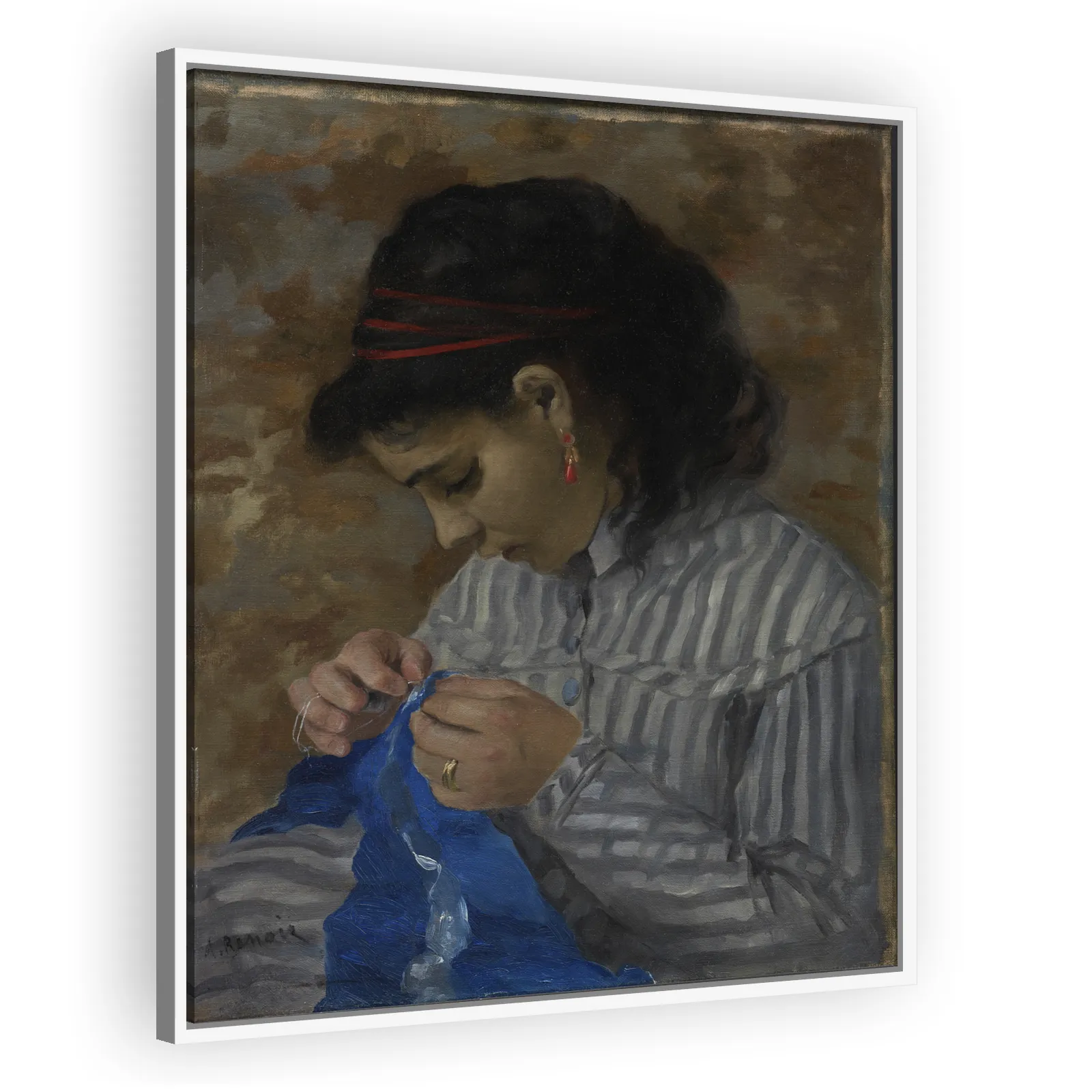 Lise Sewing by Pierre Auguste Renoir - view 5 thumbnail