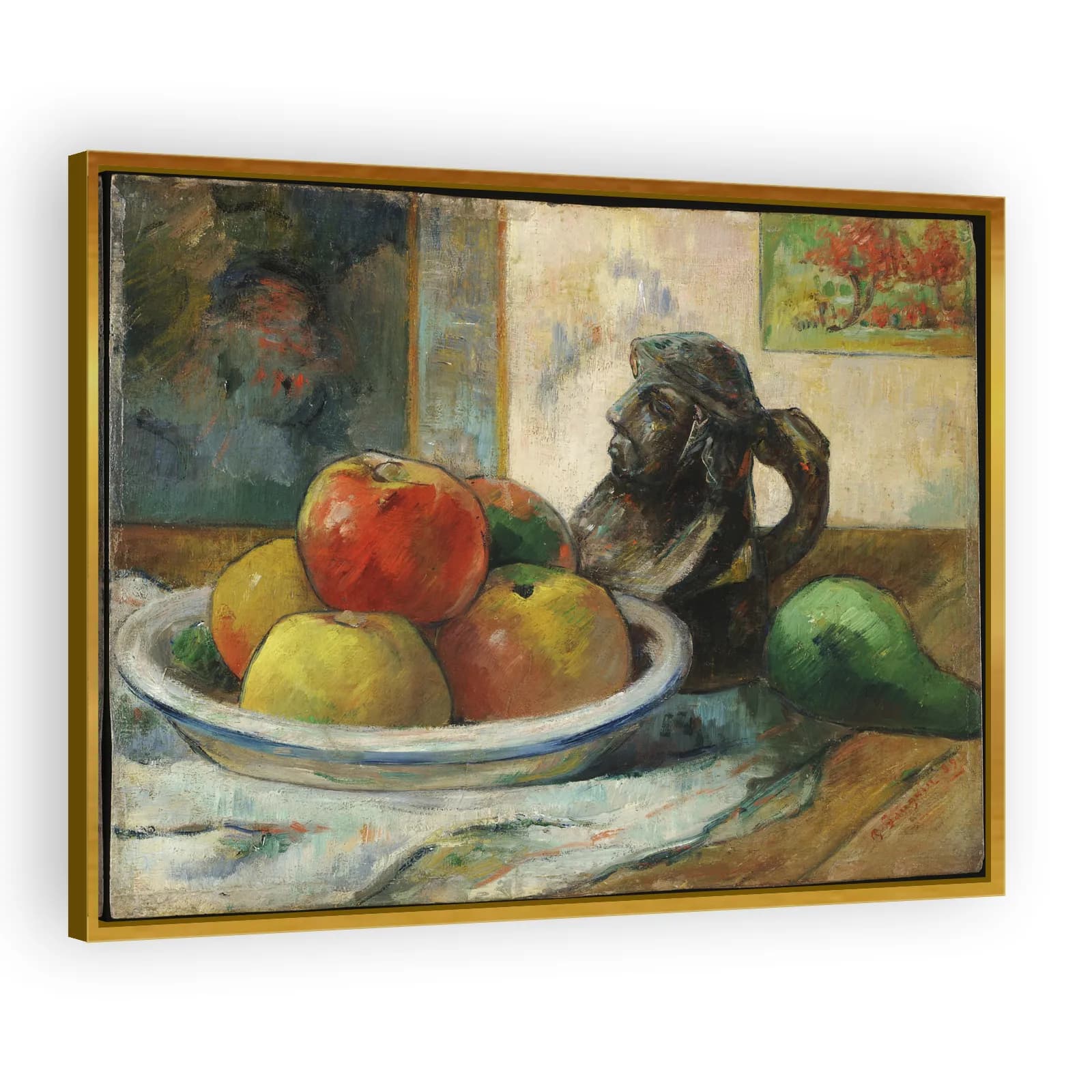Still Life with Apples, a Pear, and a Ceramic Portrait Jug by Paul Gauguin - view 3 thumbnail