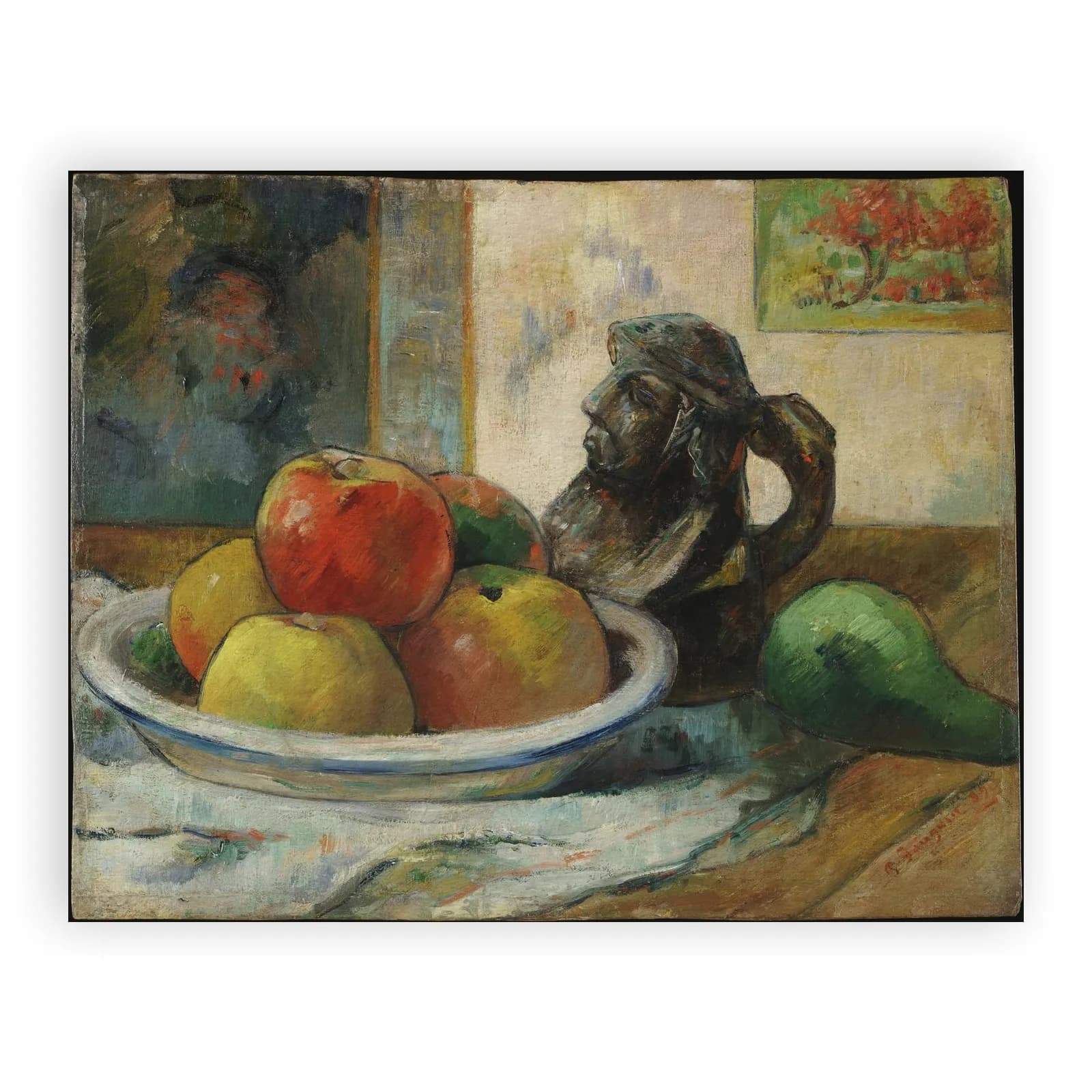 Still Life with Apples, a Pear, and a Ceramic Portrait Jug by Paul Gauguin - view 6 thumbnail