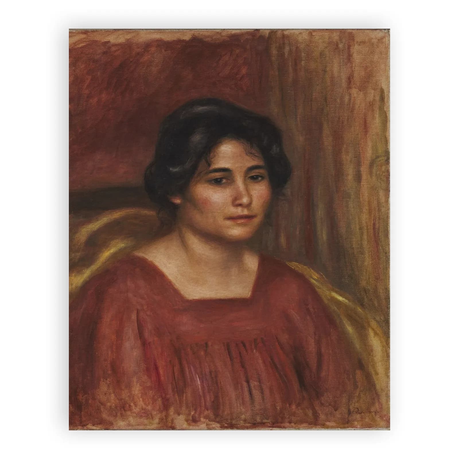 Gabrielle in a Red Dress by Pierre Auguste Renoir - view 6 thumbnail